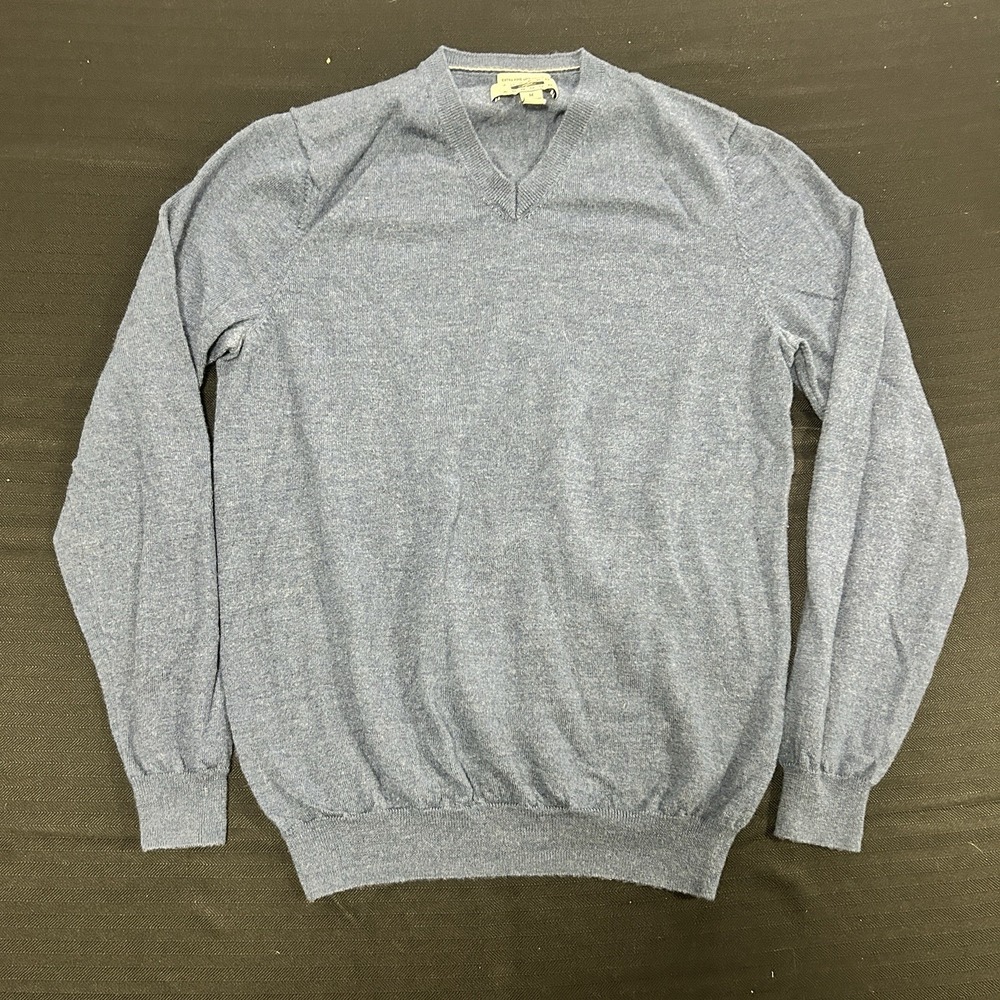 Joseph Abboud Merino Wool Sweater Men's Medium V-Neck Gray